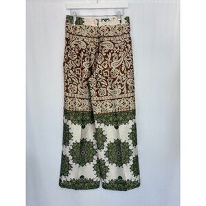 New Zara Patchwork Quilted Print Wide Leg Pants, Women's Sz Small $69 Orig